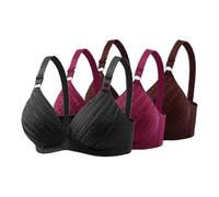 OBASDFD Wireless Bra for Women No Underwire Seamless Push Up Padded Bralette Adjustable Straps Comfort Bras 3 Pack Set Beige(Black,38)