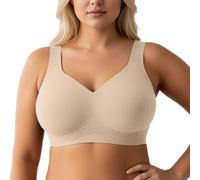 OBASDFD Wireless Bra with Optimal Support And Full Coverage for Seamless, More Volume And a Beautiful Shape - The Perfect Wireless Everyday for Large Sizes., Coffee, XL(Khaki,S)