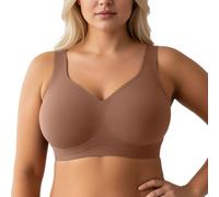 OBASDFD Wireless Bra with Optimal Support And Full Coverage for Seamless, More Volume And a Beautiful Shape - The Perfect Wireless Everyday for Large Sizes., Khaki, 4XL(Coffee,M)