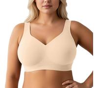 OBASDFD Wireless Bra with Optimal Support And Full Coverage for Seamless, More Volume And a Beautiful Shape - The Perfect Wireless Everyday for Large Sizes., Pink, 4XL(Beige,M)