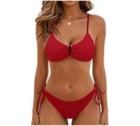 OBASDFD Women Bikini Set Summer 2 Piece Triangle Bathing Suit U-Wire Push Up Swimsuit String Bottom Swimwear Beach Vacation 2026 Red(Red,XXL)