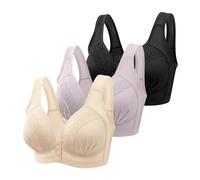 OBASDFD Women Bra Front Side Buckle Lace Edge No Steel Ring Movement Seamless Gathering Adjustment Yoga Sleep Large Underwear Pregnancy, BK2, M(Bk5,M)