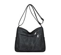 OBASDFD Women Fashionable Middle Mother Bag Large Capacity Shoulder Crossbody Casual(Black)