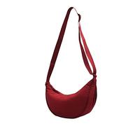 OBASDFD Women Nylon Crossbody Zipper Bag With Dumpling Style, Armpit & Simple Shoulder Design(Red)