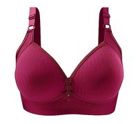 OBASDFD Women Push Up Bra No Underwire Comfortable Hold No Underwear with Wire Bralette for Everyone, Black, 10(Hot Pink,12)