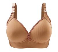 OBASDFD Women Push Up Bra No Underwire Comfortable Hold No Underwear with Wire Bralette for Everyone, Gray, 10(Khaki,14)