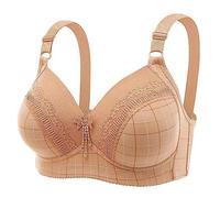OBASDFD Women Push Up Bra No Underwire Comfortable Hold No Underwear with Wire Bralette for Everyone, Purple, 20(Khaki,14)
