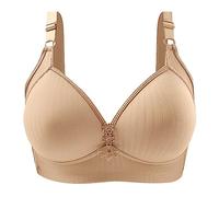 OBASDFD Women Push Up Bra No Underwire Comfortable Hold No Underwear with Wire Bralette for Everyone, Gray, 10(Beige,14)