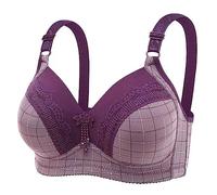 OBASDFD Women Push Up Bra No Underwire Comfortable Hold No Underwear with Wire Bralette for Everyone, Pink, 12(Purple,14)