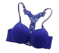 OBASDFD Women Push Up Bra No Underwire Comfortable Hold No Underwear with Wire Bralette for Everyone, Blue, 10(Blue,8)