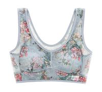 OBASDFD Women Seamless Sports Bra Mid Elderly No Underwire Sleep Vest Style, Black, M(Blue,L)