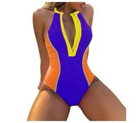 OBASDFD Women Swimsuit Deep V Neck for Sexy High Cut Swimsuits, Pink, M(Purple,S)