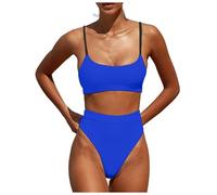OBASDFD Women's Bikini Set with Halterneck Push Up Bottoms Top Two Piece Swimsuit, Yellow, XL(Blue,M)