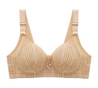OBASDFD Women's Bras Women Full Coverage Cup Lightly Padded Underwire T-Shirt Push Up Bra Comfort Daily Essentialss Support, Blue, 10(Khaki,10)