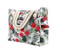 OBASDFD Women's Canvas Multi-Color Striped Lattice Bag, Crossbody Shoulder Purse & Cargo Tote Handbag(Red)