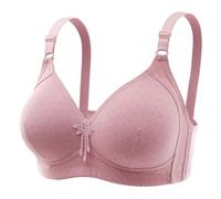 OBASDFD Women's Casual Adjustable Breathable Top Bra Underwear Without Steel Ring Collect And Adjust, Wine Red, 18(Pink,10)