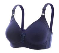 OBASDFD Women's Casual Adjustable Breathable Top Bra Underwear Without Steel Ring Collect And Adjust, Wine Red, 18(Darkblue,14)