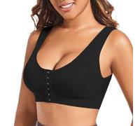 OBASDFD Women's Casual Hollow out Button Breathable Sports Bra Top Underwear Without Steel Ring Collecting, Red (Watermelon Red), 3XL(Black,5XL)