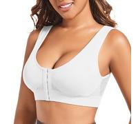 OBASDFD Women's Casual Hollow out Button Breathable Sports Bra Top Underwear Without Steel Ring Collecting, Dark Purple, 4XL(White,3XL)