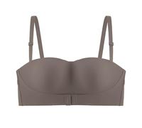 OBASDFD Women's Comfortable Strapless Bra with Non Slip Wrap Breast Shine, Beautiful Button Back And Traceless, Black, 6(Coffee,8)