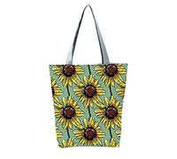 OBASDFD Women's Cute Sunflower Printed Slouchy Zippered Tote Handbag, Small Purse With Large Capacity(H)