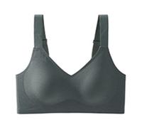 OBASDFD Womens Everyday Bra Wireless Comfortable Full-Coverage Bralette Soft Supportive No Underwire Seamless Push Up Bras Beige(Dark Gray,X-Large)