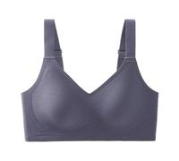 OBASDFD Womens Everyday Bra Wireless Comfortable Full-Coverage Bralette Soft Supportive No Underwire Seamless Push Up Bras Beige(Dark Blue,Large)