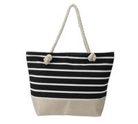 OBASDFD Women's Family Beach Bag, Sandproof Zipper Handbag & Small Tote(Black)