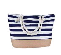 OBASDFD Women's Family Beach Bag, Sandproof Zipper Handbag & Small Tote(Dark Blue)