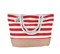 OBASDFD Women's Family Beach Bag, Sandproof Zipper Handbag & Small Tote(Red)
