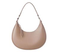 OBASDFD Women's Half Moon Clutch Leather Shoulder Handbag(Khaki)