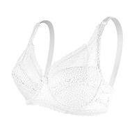 OBASDFD Women's Lace Underwired Bra Unlined Everyday, Pink, 36C-D(White,38C-D)