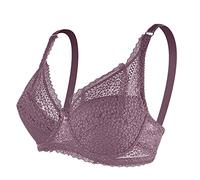 OBASDFD Women's Lace Underwired Bra Unlined Everyday, Purple, 40C-D(Pink,36C-D)