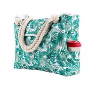OBASDFD Women's Multifunctional Single Shoulder Canvas Shopping Bag For Leisure Vacation Beach(Green)