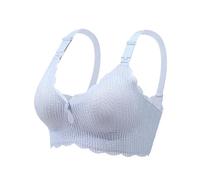 OBASDFD Women's Nursing Bra Without Steel Wire Dough Push ups with Front Opening, Beige, XXL(Gray,L)