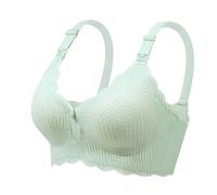 OBASDFD Women's Nursing Bra Without Steel Wire Dough Push ups with Front Opening, Beige, XXL(Green,L)