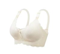 OBASDFD Women's Nursing Bra Without Steel Wire Dough Push ups with Front Opening, Beige, XXL(Green,M)