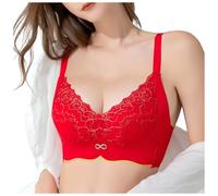 OBASDFD Women's One Smooth U Light Underwired T-Shirt Bra Women's Yoga Set, Red, 40C(Red,35A/B)