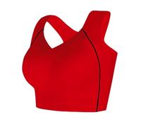OBASDFD Women's Plain Seamless Back Shock Proof Push Up Wireless Sports Bra with Widened Side Panels, Black, 45-50 kg(Red,70-80 kg)
