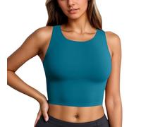 OBASDFD Women's Plain Swimwear Tankini Top Breathable Comfortable Swimming Shirt for Beach Pool Water Activities Summer, Orange, S(Dark Green,S)