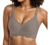 OBASDFD Women's Plus Size Comfortable Seamless Wirefree Bra Jelly Design Gathered Support Versatile Loungewear for all Seasons, Black, XXL(Gray,3XL)