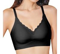OBASDFD Women's Seamless Jelly Lift Bra Firm Cup Push Up Chest Thin Underwire, Light Grey, XL(Black,M)