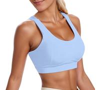 OBASDFD Women's Seamless Sports Bra with Wide Straps, No Underwire, Provides Optimal Support Full Coverage - Ideal for Workouts., Black, XXL(Blue,L)