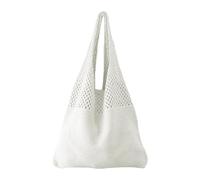 OBASDFD Women's Simple Retro Hollow Crochet Woven Shoulder Shopping Bag Spacious Design(A)
