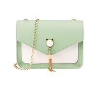 OBASDFD Women's Small Fringe Cat Themed Mobile Phone Messenger Shoulder Bag(Green)