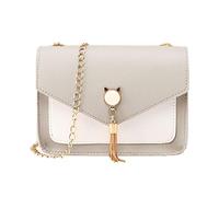 OBASDFD Women's Small Fringe Cat Themed Mobile Phone Messenger Shoulder Bag(Grey)