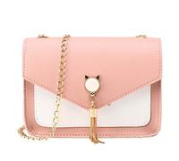 OBASDFD Women's Small Fringe Cat Themed Mobile Phone Messenger Shoulder Bag(Pink)