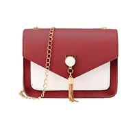 OBASDFD Women's Small Fringe Cat Themed Mobile Phone Messenger Shoulder Bag(Red)