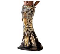 OBASDFD Women's Swimsuit Coverups Skirt Zebra Print Fishtail Maxi Beach Cover Up Black Small(Large)