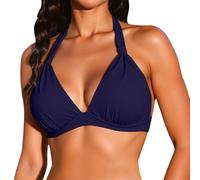 OBASDFD Women's Tankini Set, Bandeau Top with Triangle Bottom, Comfortable Beach Holiday, Two Piece Swimsuit for Summer, Orange, XL(Blue,XL)